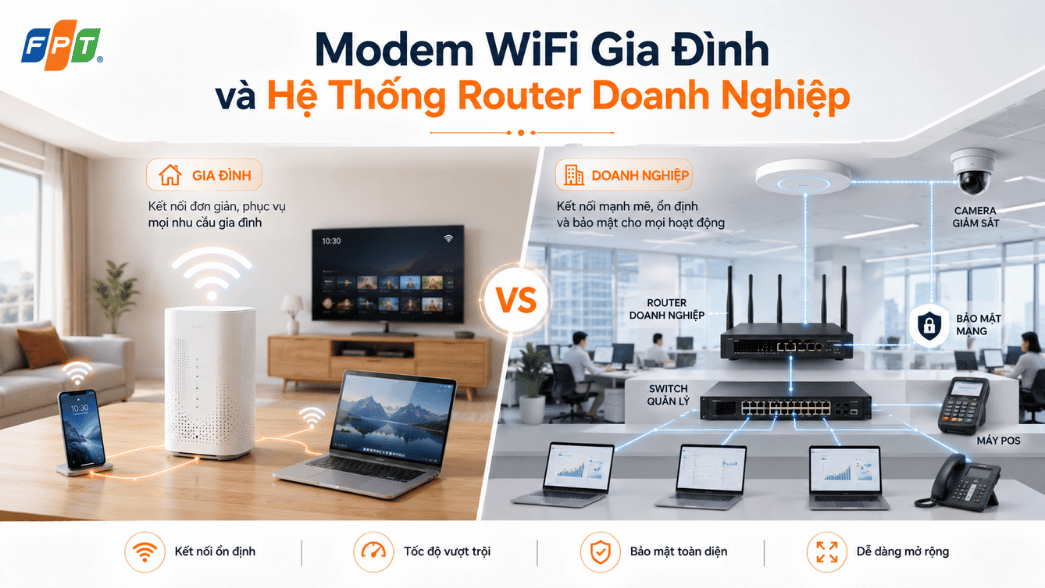 Gói Internet Doanh Nghiệp Khác Gì Gói Cá Nhân? 4 Modem Gia Đình Và Router Doanh Nghiệp Khác Nhau Thế Nào?